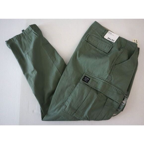 Aeropostale LXSFBA195 Men's Sz 36x32 Green Relaxed Ripstop Utility Cargo Pants - Picture 9 of 10